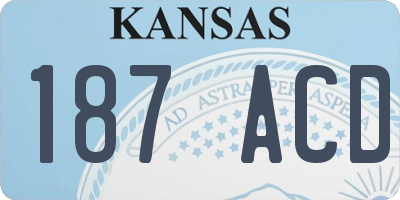 KS license plate 187ACD