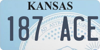 KS license plate 187ACE