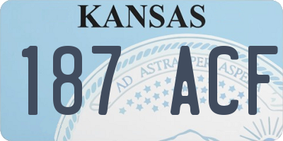 KS license plate 187ACF