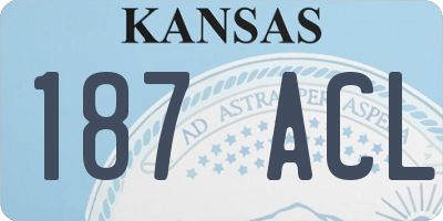 KS license plate 187ACL