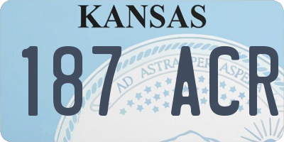 KS license plate 187ACR