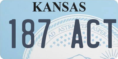 KS license plate 187ACT
