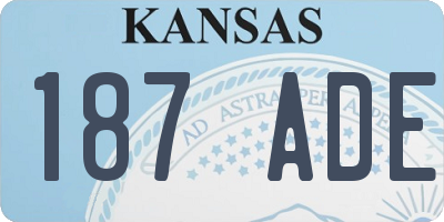 KS license plate 187ADE