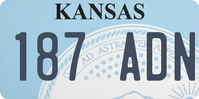 KS license plate 187ADN