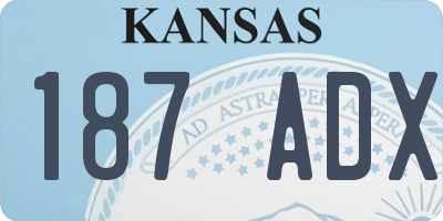 KS license plate 187ADX