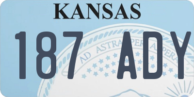 KS license plate 187ADY