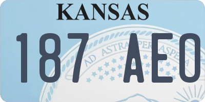 KS license plate 187AEO