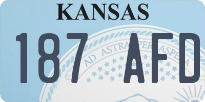 KS license plate 187AFD