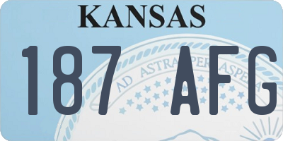 KS license plate 187AFG