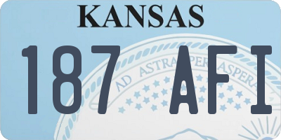 KS license plate 187AFI