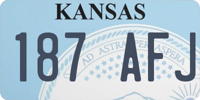 KS license plate 187AFJ