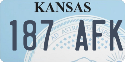 KS license plate 187AFK