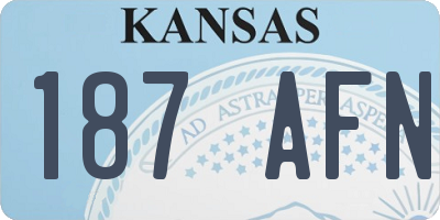 KS license plate 187AFN