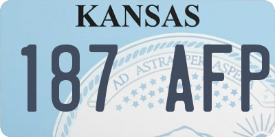 KS license plate 187AFP