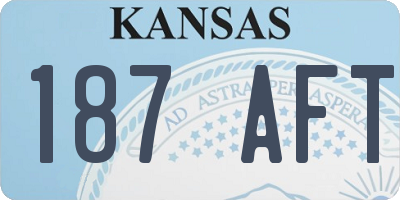 KS license plate 187AFT