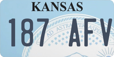 KS license plate 187AFV