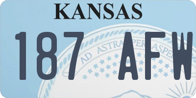 KS license plate 187AFW