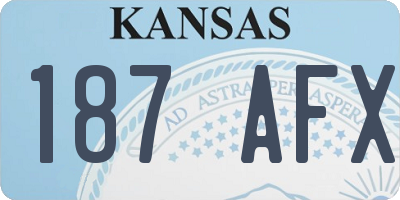 KS license plate 187AFX