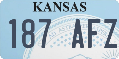 KS license plate 187AFZ