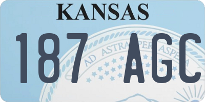 KS license plate 187AGC