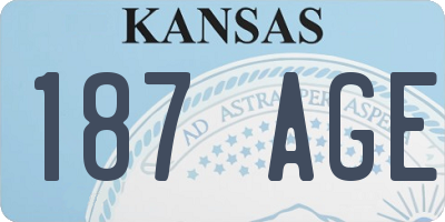 KS license plate 187AGE