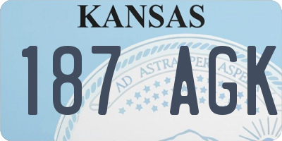 KS license plate 187AGK