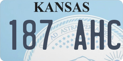 KS license plate 187AHC