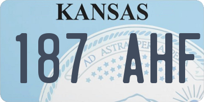 KS license plate 187AHF