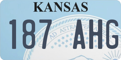 KS license plate 187AHG