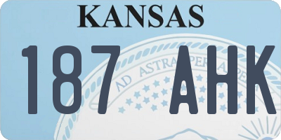 KS license plate 187AHK
