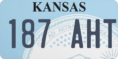 KS license plate 187AHT