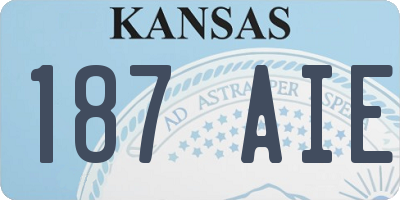 KS license plate 187AIE
