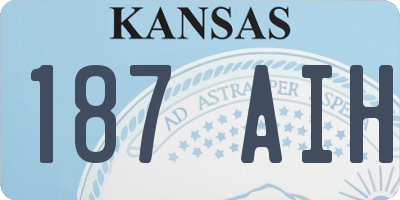 KS license plate 187AIH