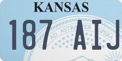 KS license plate 187AIJ