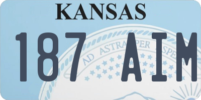 KS license plate 187AIM