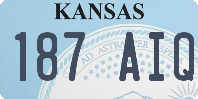 KS license plate 187AIQ