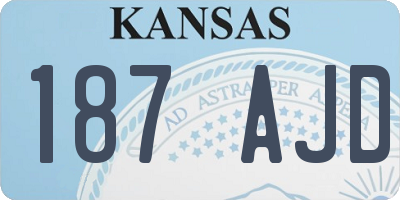 KS license plate 187AJD