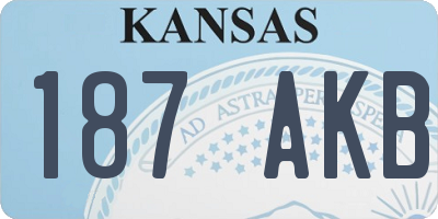 KS license plate 187AKB