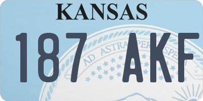 KS license plate 187AKF