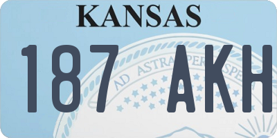 KS license plate 187AKH