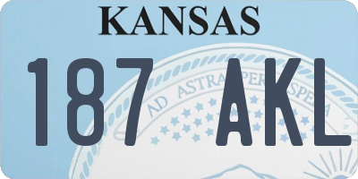 KS license plate 187AKL
