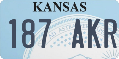 KS license plate 187AKR