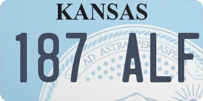 KS license plate 187ALF