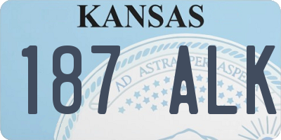 KS license plate 187ALK