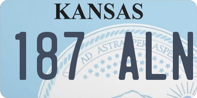 KS license plate 187ALN