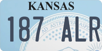 KS license plate 187ALR
