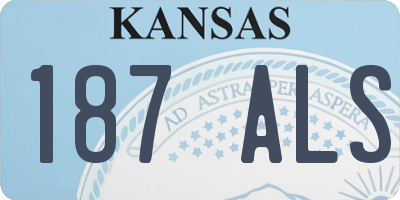 KS license plate 187ALS