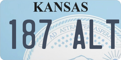 KS license plate 187ALT
