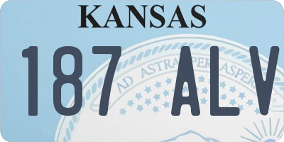 KS license plate 187ALV