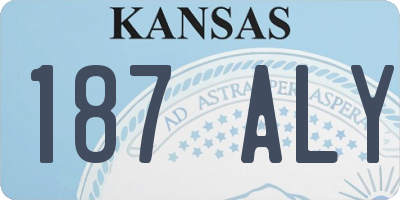 KS license plate 187ALY